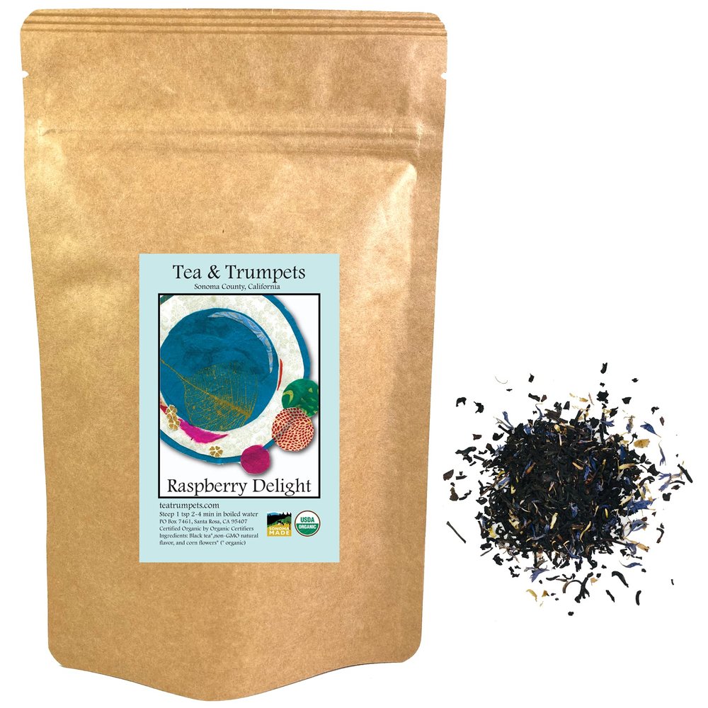 USDA Organic Raspberry Delight Loose Leaf Black Tea 1 LB (16 oz)