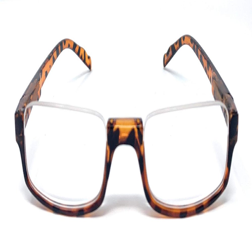 The Modesto Semi-Rimless Half Reader Half Moon Reading Glasses for Men and Women, 3.25 Brown Tortoise