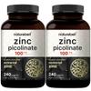 2 Pack Maximum Strength Zinc 100mg, Zinc Picolinate Supplement, 480 Capsules, Zinc Vitamin and Immune Vitamins for Enzyme Function and Immune Support, Non-GMO and Made in USA view 1