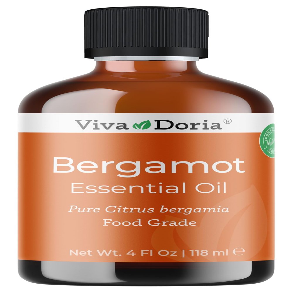 Viva Doria Bergamot Essential Oil, 100% Pure, Natural, Italian Bergamot Essential Oil, Undiluted, for Aromatherapy | Food Grade, 118 mL (4 Fluid Ounce)