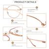 ANDWOOD Blue Light Blocking Glasses Women Men Computer Small Face Clear Bluelight Blocker Metal Frame Round Rose Gold view 2