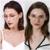 ANDWOOD Blue Light Blocking Glasses Women Men Computer Small Face Clear Bluelight Blocker Metal Frame Round Rose Gold view 3