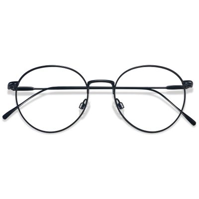 ANDWOOD Blue Light Blocking Glasses Women Men Computer Small Face Clear Bluelight Blocker Metal Frame Round Black