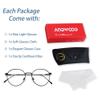 ANDWOOD Blue Light Blocking Glasses Women Men Computer Small Face Clear Bluelight Blocker Metal Frame Round Black view 3