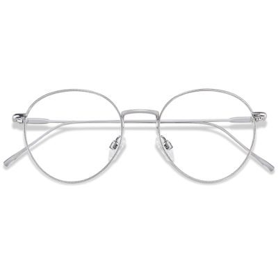 ANDWOOD Blue Light Blocking Glasses Women Men Computer Small Face Clear Bluelight Blocker Metal Frame Round Silver
