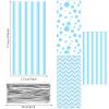 Blulu 105 Pcs Blue Cellophane Gift Bags 10.8 x 5 In Plastic candy bags Cellophane Treat Holder Polka Dot Stripes Goodie Gift Wrapping with Twist Ties for Birthday Baby Showers Weddings Party Supplies view 2