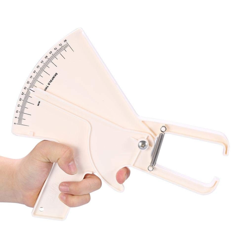 0-80MM Body Fat Measure Skinfold Caliper Measuring Tester Fitness Body Fat Tester Calipers(White)