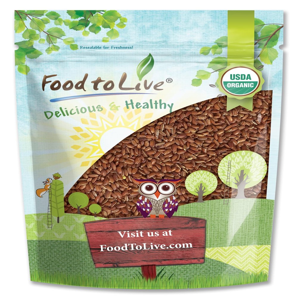 Food to Live Organic Red Rice, 3 Pounds  Non-GMO, Whole Grain Variety, Non-Sticky, Vegan, Kosher. Source of Protein. Rich in Antioxidants. Great as Side Dish. Perfect for Pilafs, Stir-Fries