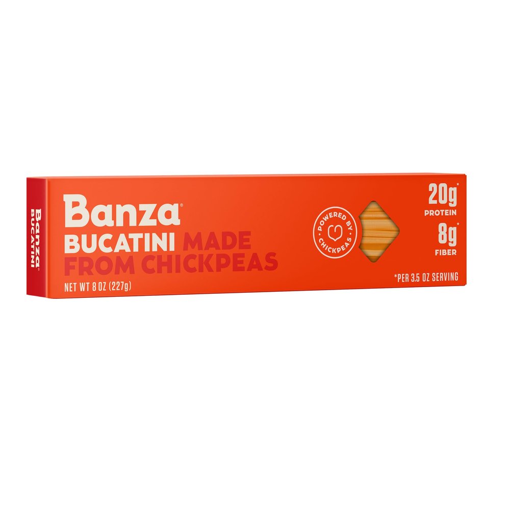 Banza Gluten-Free Chickpea Pasta, Spaghetti 23g Protein | Lower Carb | High Fiber | High Protein | Plant Based Pasta | 8oz (Pack of 12)