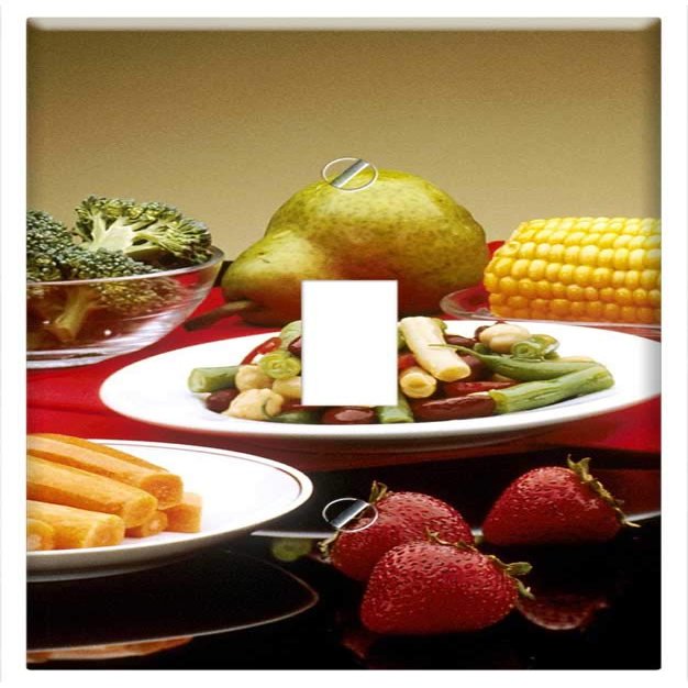 Switch Plate Single Toggle - Healthy Food Fruit Vegetables Bread Cereals
