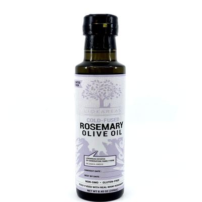 Rosemary Extra Virgin Olive Oil - Cold Fused - Cold Pressed With Fresh Rosemary - Single Sourced - First Pressed - NON-GMO - No Artificial Flavor