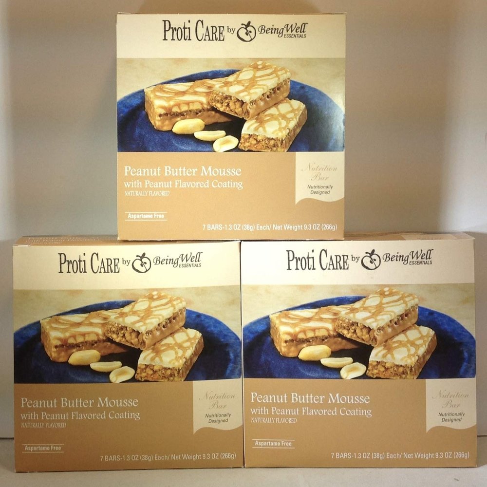 Being Well Essentials Proti Care Bars - THREE PACK - 3 boxes or bars - 21 servings (Peanut Butter Mousse)