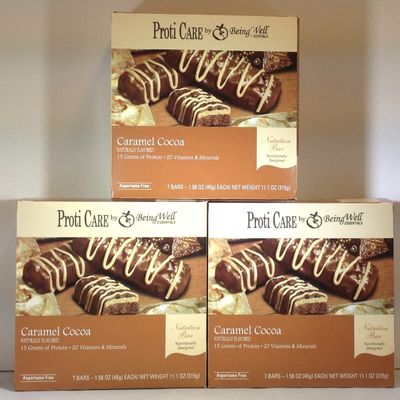 Being Well Essentials Proti Care Bars - THREE PACK - 3 boxes or bars - 21 servings (Caramel Cocoa)