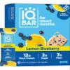 IQBAR Clean Plant Protein Bars - Lemon Blueberry - 12 Count - Keto, Vegan, High Fiber, Gluten and Dairy Free, Low Sugar Snack - Brain and Body Nutrients for Focus, Energy, Meal Replacement view 1