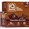 IQBAR Brain and Body Plant Protein Bars - Chocolate Sea Salt - 12-Count Low Carb - Gluten Free, High Fiber, Vegan Snacks - Low Sugar Meal Replacement view 1