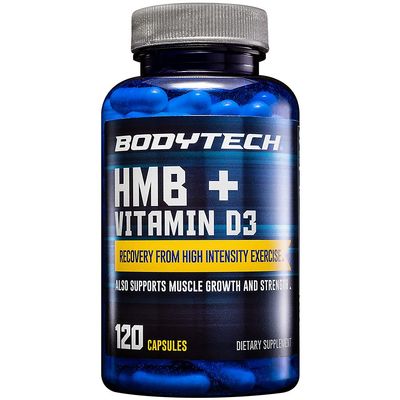 BODYTECH HMB + Vitamin D3 - Supports Muscle Growth, Strength & Recovery (120 Vegetable Capsules)