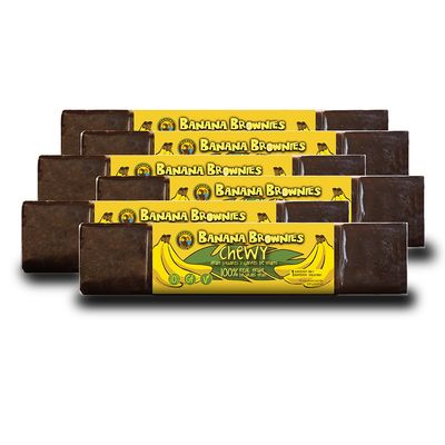 Ipanema Valley Banana Brownies 250g - 6 Pack (60 Squares Original) - Vegan Candy, Gluten Free, No Sugar Added, Rich All Natural Fruit Snacks