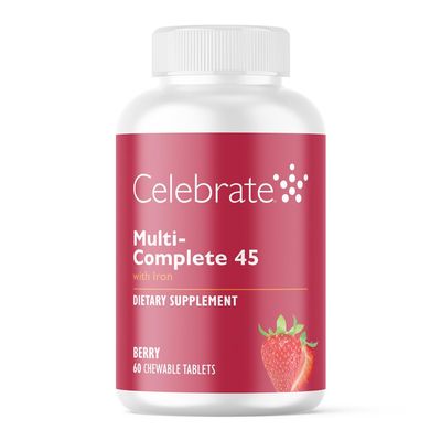 Celebrate Vitamins Multi-Complete Chewables, 45mg Iron  Daily Bariatric Multivitamin for Sleeve Gastrectomy and Gastric Bypass Surgery Patients  Essential Vitamins & Minerals - Berry (60 Tablets)