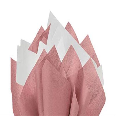 100Sheets Rose Gold Matte and White Gift Wrap Pom Pom Tissue Paper Mix with 12 to from Gift Tags & Twine