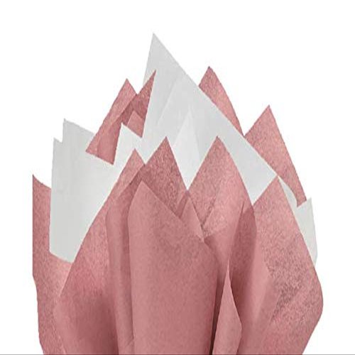 100Sheets Rose Gold Matte and White Gift Wrap Pom Pom Tissue Paper Mix with 12 to from Gift Tags & Twine