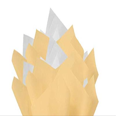 100Sheets French Vanilla and White Gift Wrap Pom Pom Tissue Paper Mix with 12 to from Gift Tags & Twine