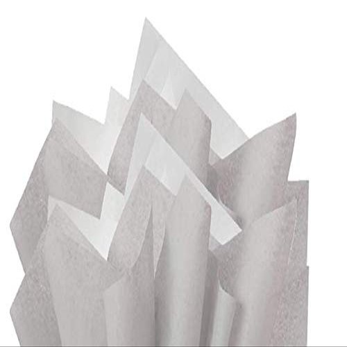 100Sheets Grey and White Gift Wrap Pom Pom Tissue Paper Mix with 12 to from Gift Tags & Twine