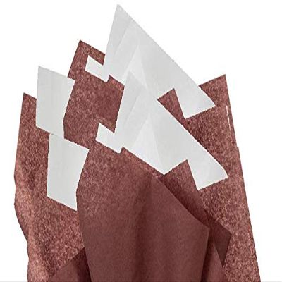 100Sheets Rasin Brown and White Gift Wrap Pom Pom Tissue Paper Mix with 12 to from Gift Tags & Twine
