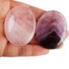 Loveliome Rose Quartz and Amethyst Thumb Worry Stone, Stress Relax Healing Reiki Crystal Pocket Palm Stones,Pack of 2 view 1