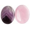 Loveliome Rose Quartz and Amethyst Thumb Worry Stone, Stress Relax Healing Reiki Crystal Pocket Palm Stones,Pack of 2 view 3