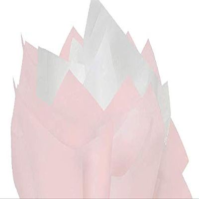 100Sheets Light Pink and White Gift Wrap Pom Pom Tissue Paper Mix with 12 to from Gift Tags & Twine