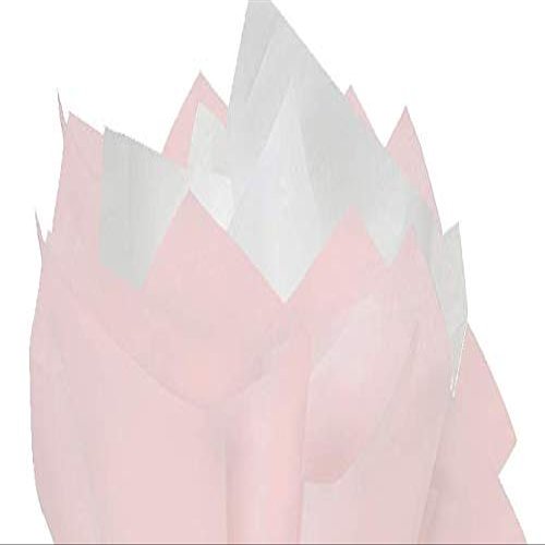 100Sheets Light Pink and White Gift Wrap Pom Pom Tissue Paper Mix with 12 to from Gift Tags & Twine