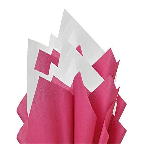100Sheets Cerise Pink and White Gift Wrap Pom Pom Tissue Paper Mix with 12 to from Gift Tags & Twine