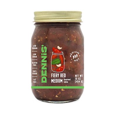 All-Natural Fiery Red Salsa by Dennis Gourmet | This fresh, hearty restaurant salsa is low in sugar, calories, carbs, and sodium. Fat and gluten free, vegan friendly! Includes 1-16 oz jar.