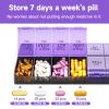 Weekly AM PM Extra Large Pill Organizer, 7 Day Pill Case 2 Times a Day, XL Day Night Pill Case Twice a Day, Oversized Daily Medicine Organizer for Vitamin, Pill Container (Purple) view 2
