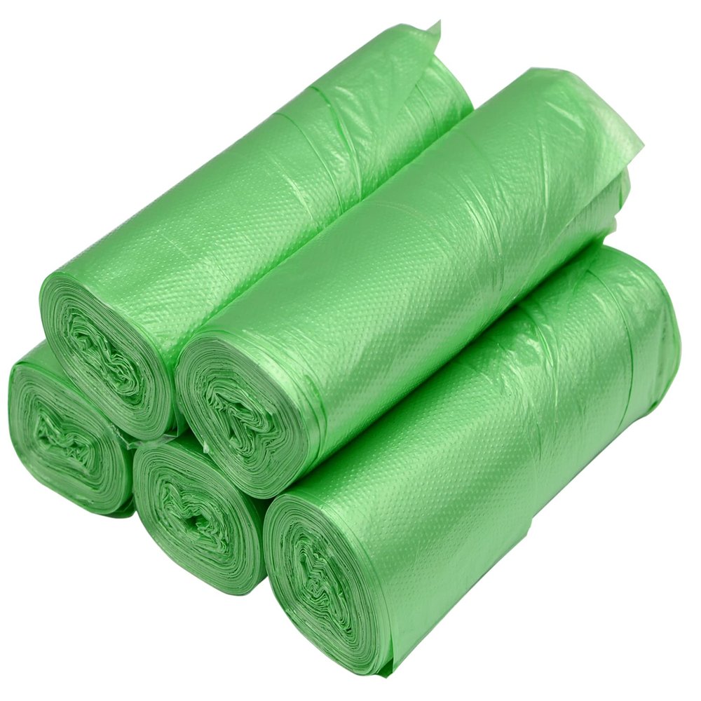 100 Counts 4 Gallon 45x60Cm Kitchen Trash Bags with Handles for Bathroom, Home and Office (100pcs Green 45x60CM)