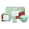 Tea Forte Fleur 3-Piece Premium Tea Gift Set with Pale Mint Green Cafe Cup with Lid, Tea Tray and 10 Assorted 2 of Each Variety Organic Handcrafted Pyramid Infuser Tea Bags view 1