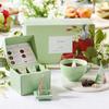 Tea Forte Fleur 3-Piece Premium Tea Gift Set with Pale Mint Green Cafe Cup with Lid, Tea Tray and 10 Assorted 2 of Each Variety Organic Handcrafted Pyramid Infuser Tea Bags view 3
