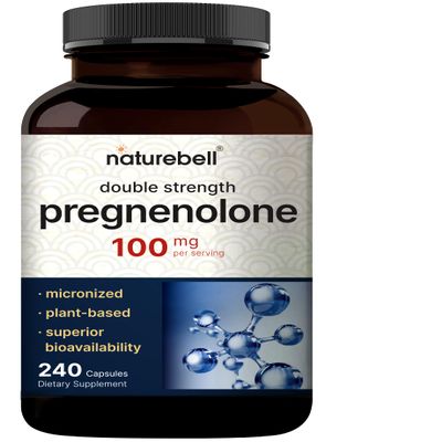 Pregnenolone 100mg, 240 Capsules | 99% Purity, Micronized Grade for Higher Absorption, Plant Based Natural Precursor, Brain, & Immune Health Supplement Non-GMO, Soy Free