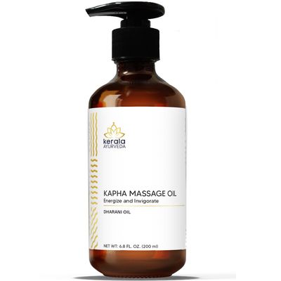 Kerala Ayurveda Nourishing Herbal Body Massage Oil | Tamarind Leaf and Ginger extracts Rich | Revitalizing Oil | Ideal for Balancing Kapha Dosha | Kapha Massage (Dharani) Oil - 6.8 Fl Oz