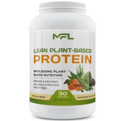 MUSCLE FOOD LABS MFL Vegan, Plant-Based Protein Powder l Gluten Free l Non Dairy l Non GMO l Lactose Free l Keto-Friendly | 2.12 lbs (Vanilla Bean)