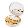 Honbay Fashion Marble Contact Lens Case Portable Contact Lens Box Kit with Mirror (Round) (Gold) view 1