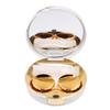 Honbay Fashion Marble Contact Lens Case Portable Contact Lens Box Kit with Mirror (Round) (Gold) view 2