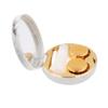 Honbay Fashion Marble Contact Lens Case Portable Contact Lens Box Kit with Mirror (Round) (Gold) view 3