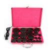 20PCS Massage Hot Stones Warmer Set, Natural Basalt Hot Stone Kit Portable Hot Massage Stones Electric Hot Volcanic Rocks with Heater Box for Home Massage, SPA, Therapy view 1