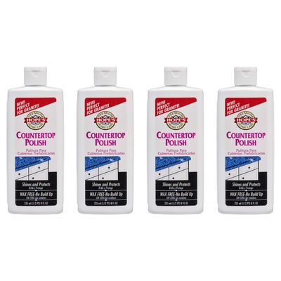 HOPE'S Countertop Restoration Polish, Streak-Free Kitchen Counter Cleaner, No Buildup on Countertops, Quartz, Marble, Corian, Composite, and Granite Polish, 8 Fl Oz, Pack of 4