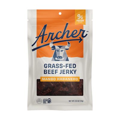 Archer Jerky Grass-Fed Beef Jerky - Beef Jerky Snack Pack, Individual Pack, Protein Snack, Gluten Free, Paleo - Mango Habanero, 2.5 oz