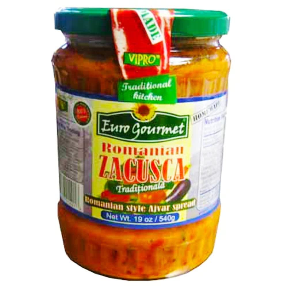 Euro Gourmet Romanian Zacusca Traditional Romanian Style Ajvar Vegetable Spread (540 grams)