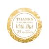 Andaz Press Personalized Glitzy Faux Gold Glitter Round Sticker Labels, Thanks for Celebrating with Me 25, 25th Birthday or Anniversary, 40-Pack, Custom Name view 1