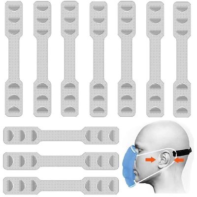 10PCS Mask Strap Extenders Adjustable Anti-Slip Ear Grips Extension Hook for Face Masks for Adult Men Women Kids (Transparent - 10PCS)
