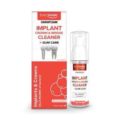 Eversmile OmniFoam Dental Cleaner  Cleaning Foam for Implants, Crowns, and Bridges  Pack of 1, 50ml Bottle